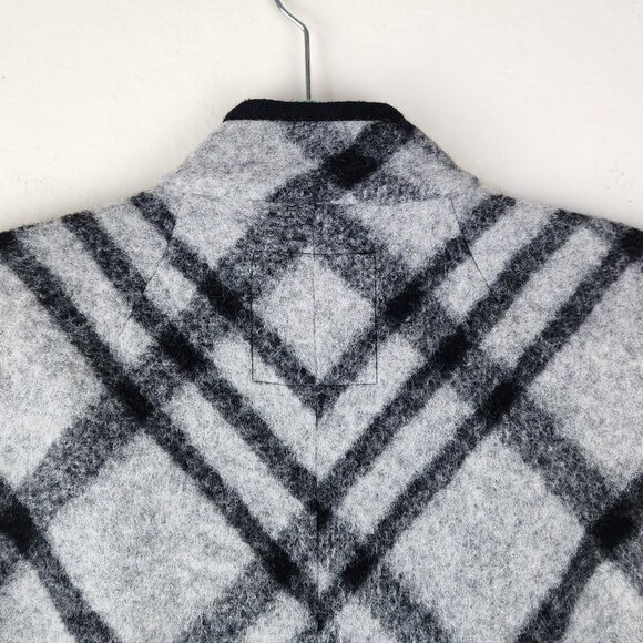 Talbots Wool Blend Plaid Oversized Button Front Poncho Cape PP (XSP) - Picture 9 of 13